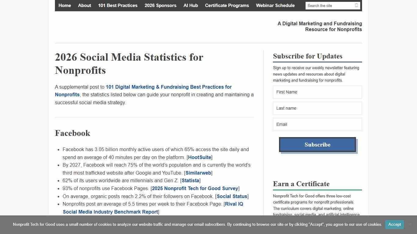 2026 Social Media Statistics for Nonprofits Nonprofit Tech for Good